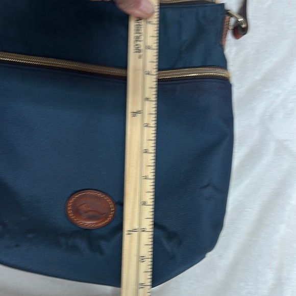 Dooney & Bourke Blue and Brown Logo Bag - Picture 7 of 14